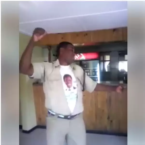 Drunk Zambian Police Officer Spotted Dancing While In His Uniform. Photo